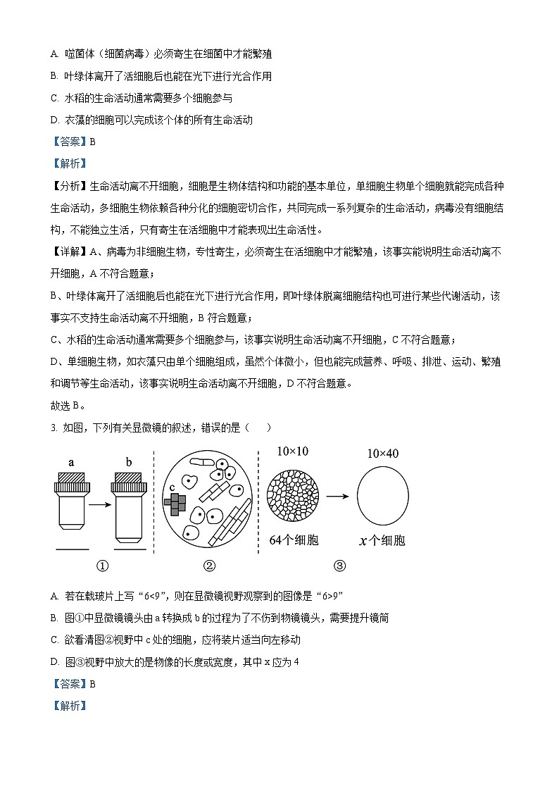 贵州省贵阳市2024-2025学年高一上学期12月月考生物试题含解析第2页
