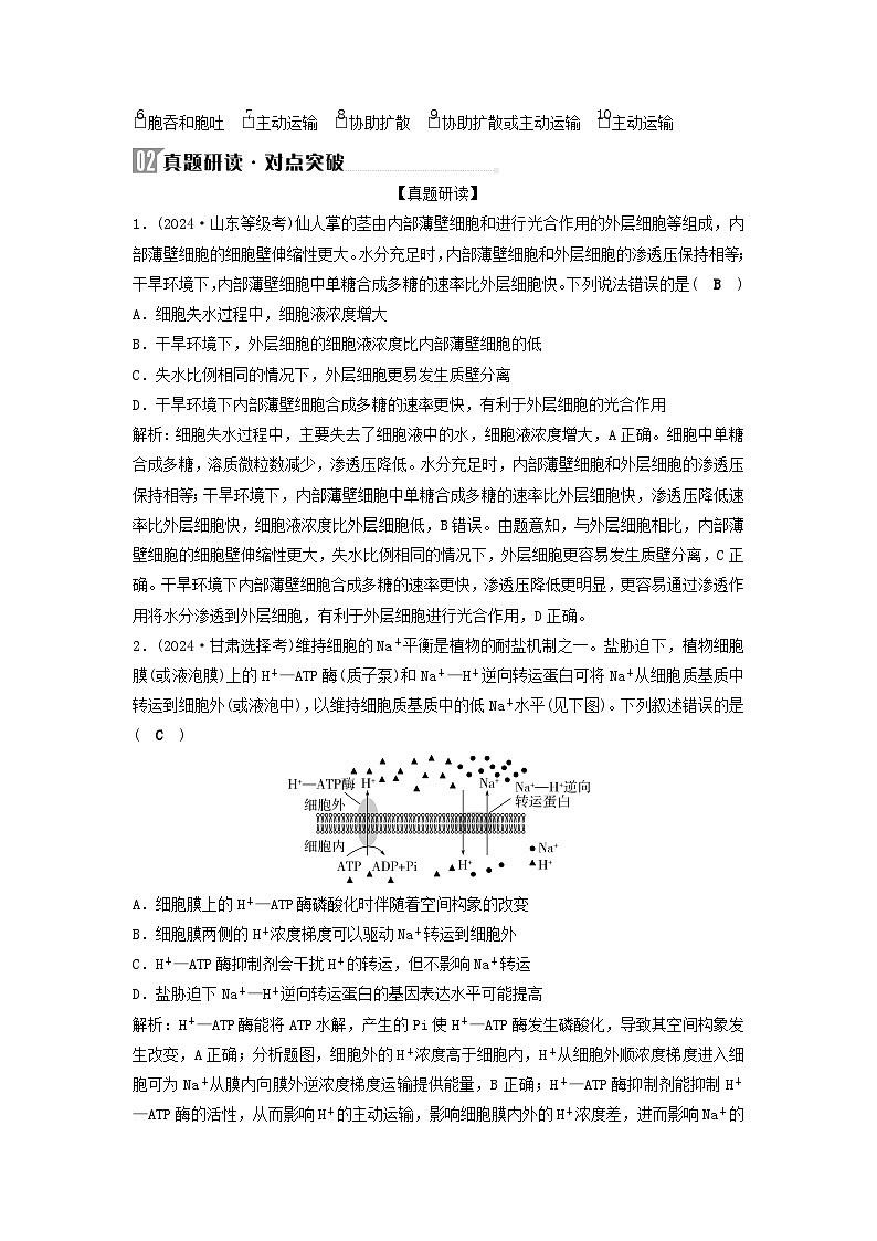 2025届高考生物二轮专题复习与测试板块一细胞生物学专题二细胞代谢的保障第3页