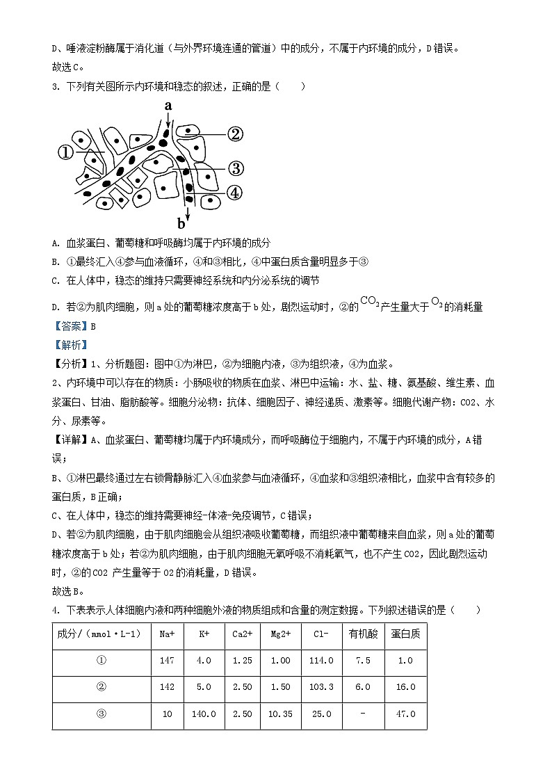 天津市2023_2024学年高二生物上学期第一次月考试题含解析第2页