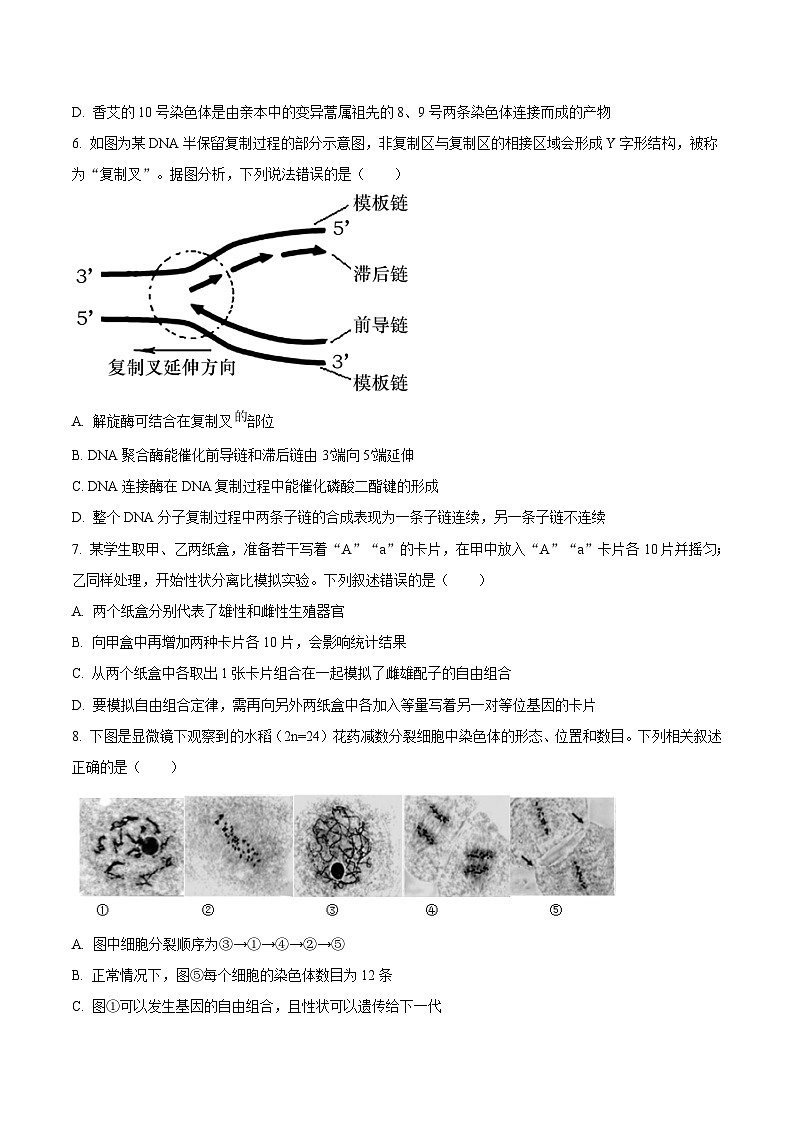 江苏省南菁高中、常州一中、南京二十九中等五校2025届高三上学期12月月考生物试卷(Word版附答案)第3页