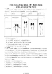 2022-2024北京重点校高二（下）期末真题生物汇编：植物生命活动的调节章节综合