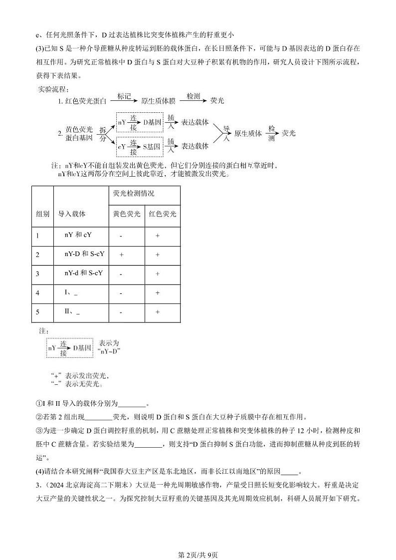 2022-2024北京重点校高二(下)期末真题生物汇编:植物生命活动的调节章节综合第2页