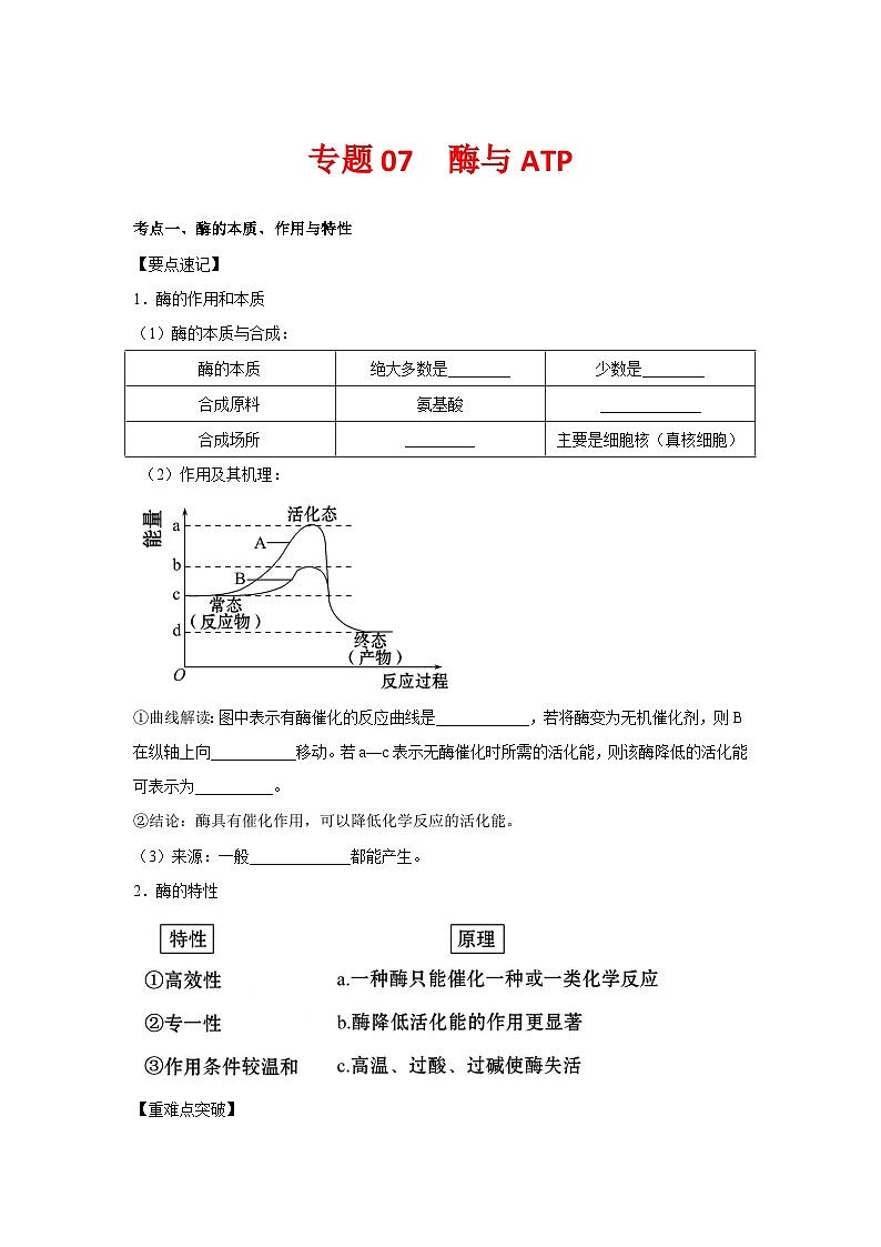 专题07_酶与ATP(学生版)第1页