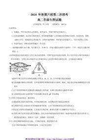 2024～2025學年河南省南陽市六校高二上12月(二)聯(lián)考(月考)試卷生物(含解析)
