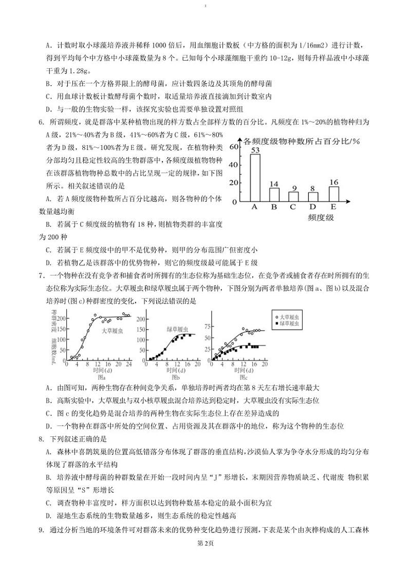 2024~2025学年山东省济宁市邹城市第二中学高二上12月月考生物试卷(含答案)第2页