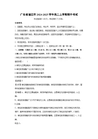 2024~2025学年广东省湛江市高二上学期期中考试 生物试卷(解析版)
