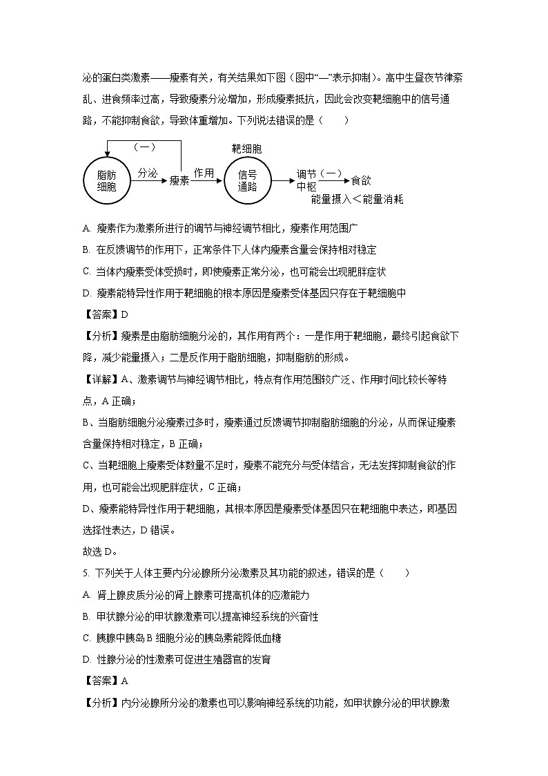 2024~2025学年江苏省盐城市联盟校高二上学期11月期中联考生物试卷(解析版)第3页
