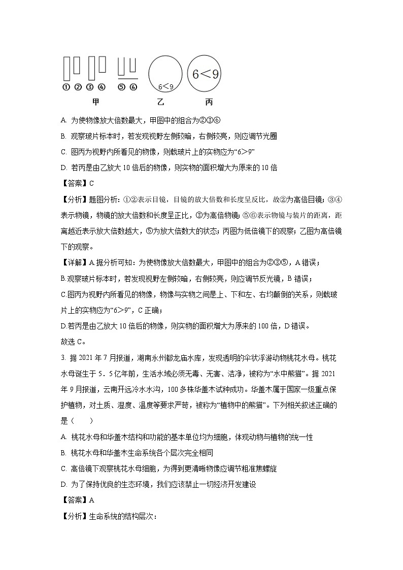 2024~2025学年安徽省庐巢联盟高一上学期第二次月考生物试卷(解析版)第2页