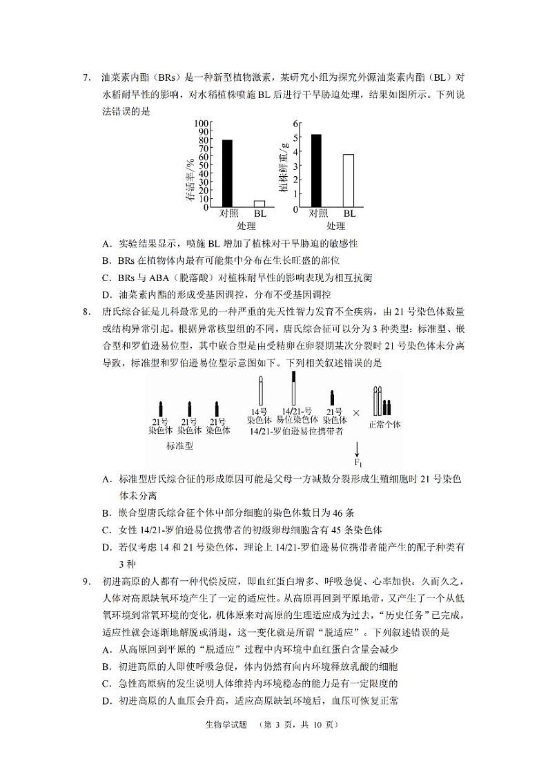 湖南省长沙市长郡中学2025届高三上学期期末考试-生物+答案(CJ)第3页