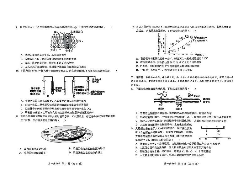 湖南省怀化市2024-2025学年高一上学期1月期末生物试题第2页