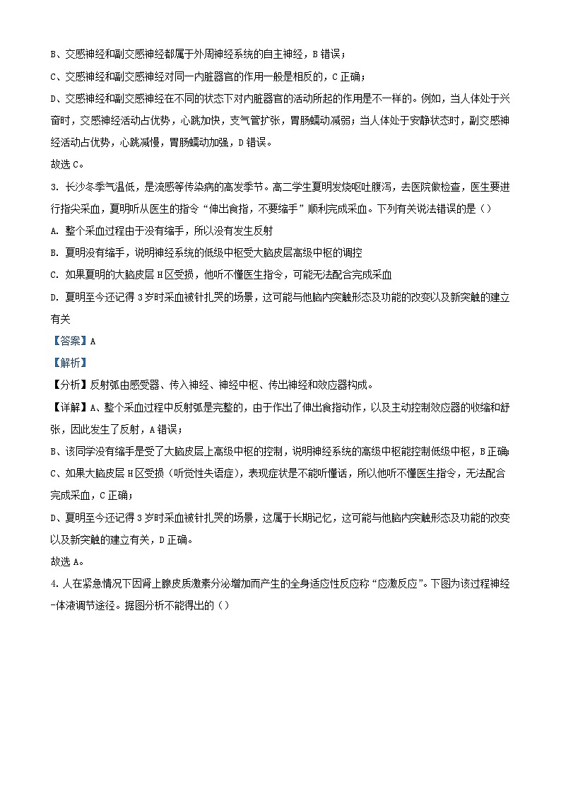湖南省长沙市2023_2024学年高二生物上学期12月月考试题含解析第2页