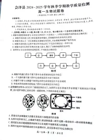 云南省曲靖市会泽县2024-2025学年高一上学期期末统一考试生物试题