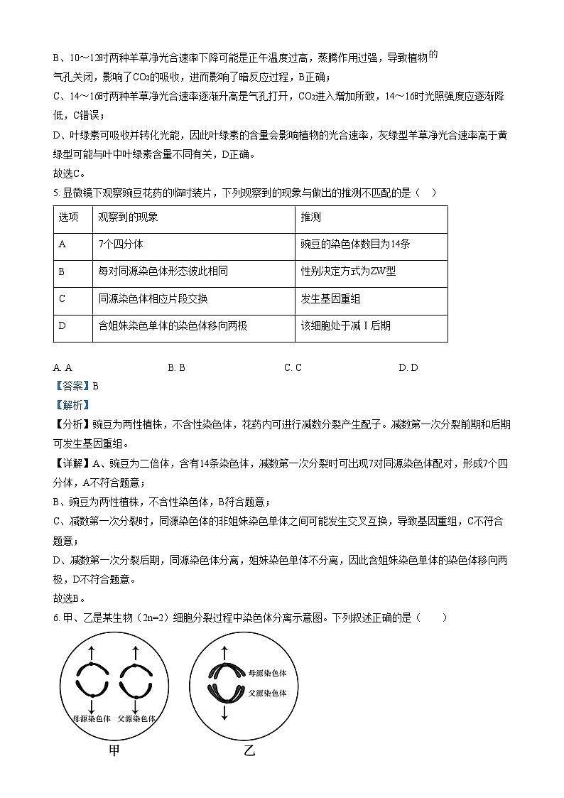 北京市第十一中学2024—2025学年高三上学期12月考试生物试题 Word版含解析第3页
