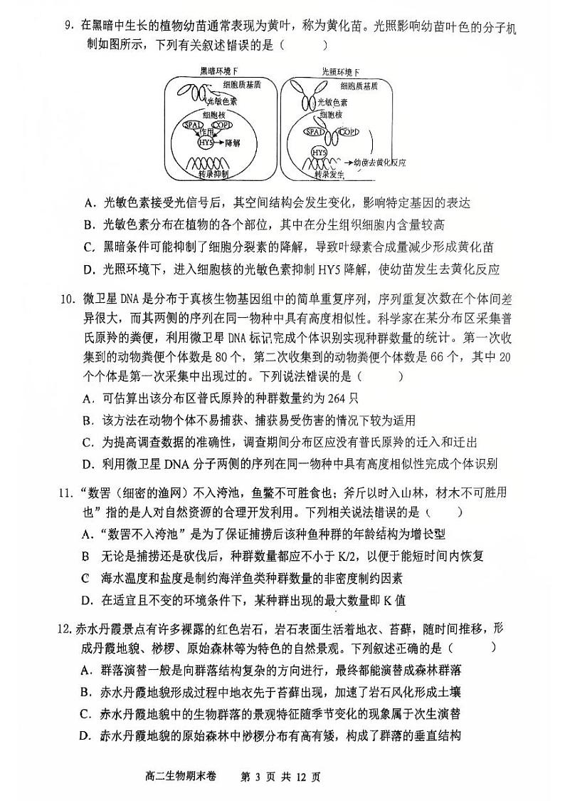 生物试卷..第3页