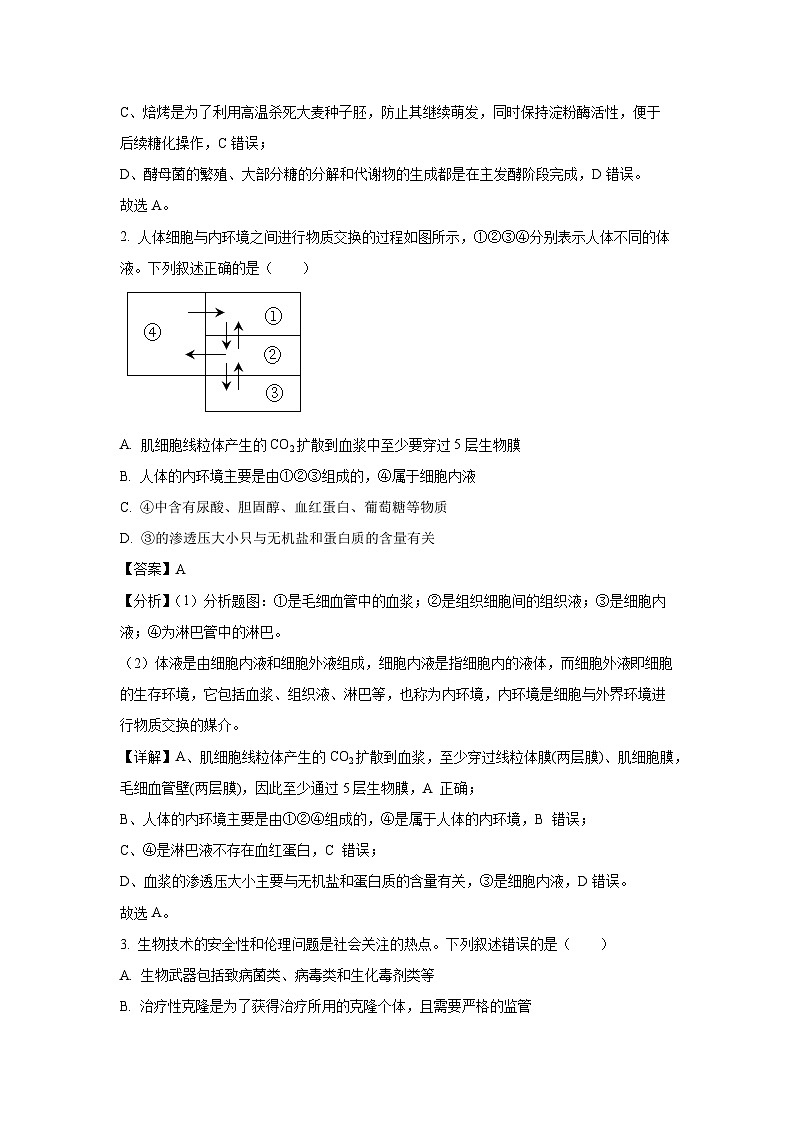 2024-2025学年河北省邯郸市部分校高三上学期期中生物模拟生物试卷(解析版)第2页