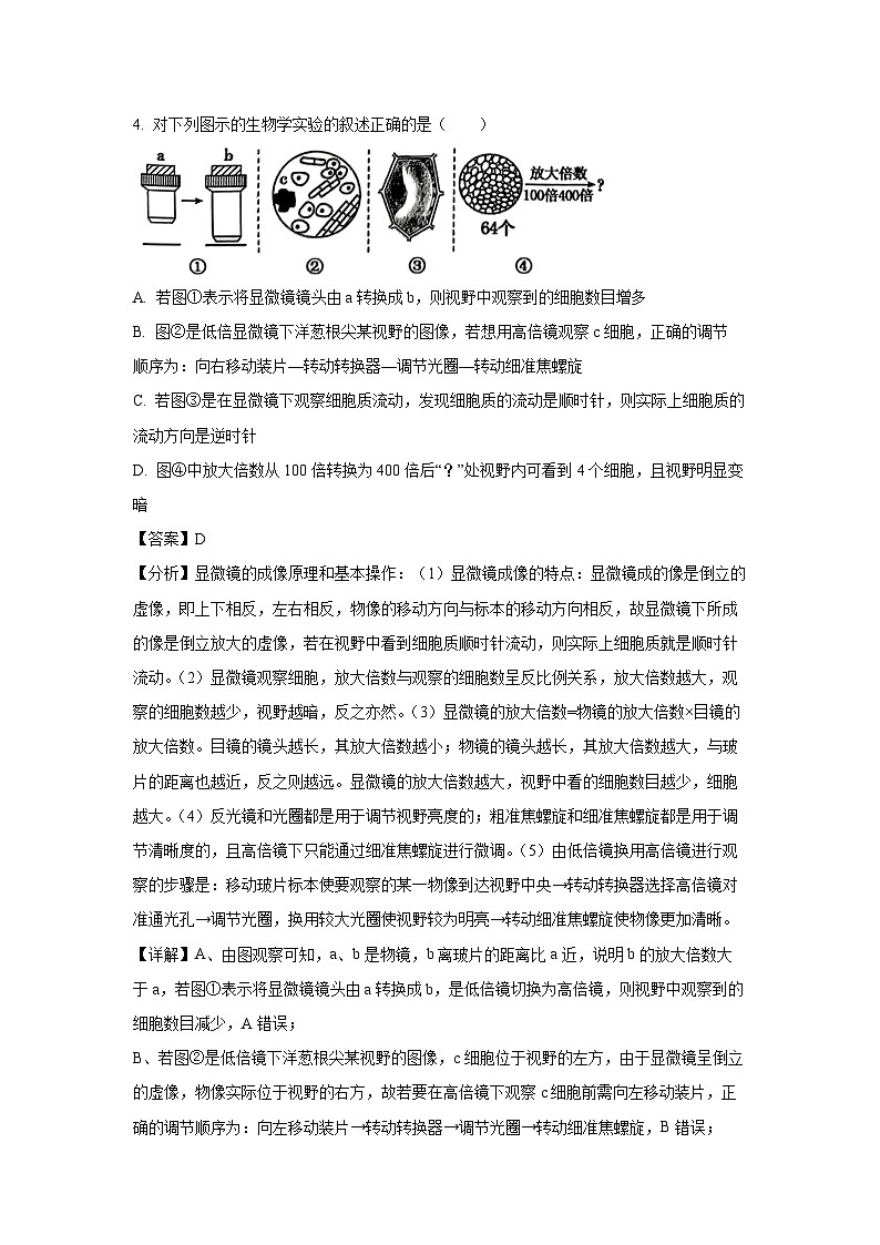 湖北省重点高中智学联盟2024-2025学年高一上学期12月月考生物试卷(解析版)第3页