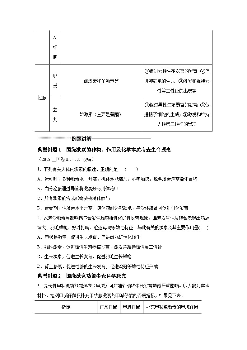 高中生物一轮复习讲练第26讲体液调节含解析答案第3页