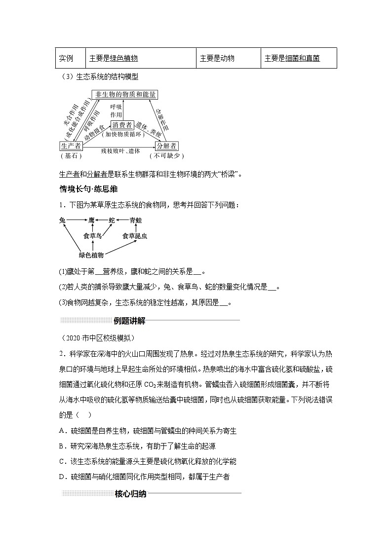 高中生物一轮复习讲练第34讲生态系统的结构含解析答案第2页