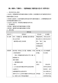 生物选择性必修3一 植物细胞工程的基本技术表格教学设计及反思