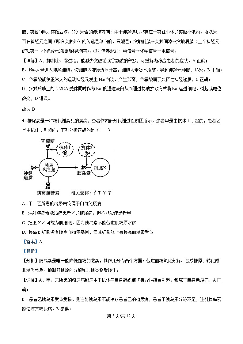 山西省太原市2024-2025学年高三上学期期末学业诊断生物试题 Word版含解析第3页