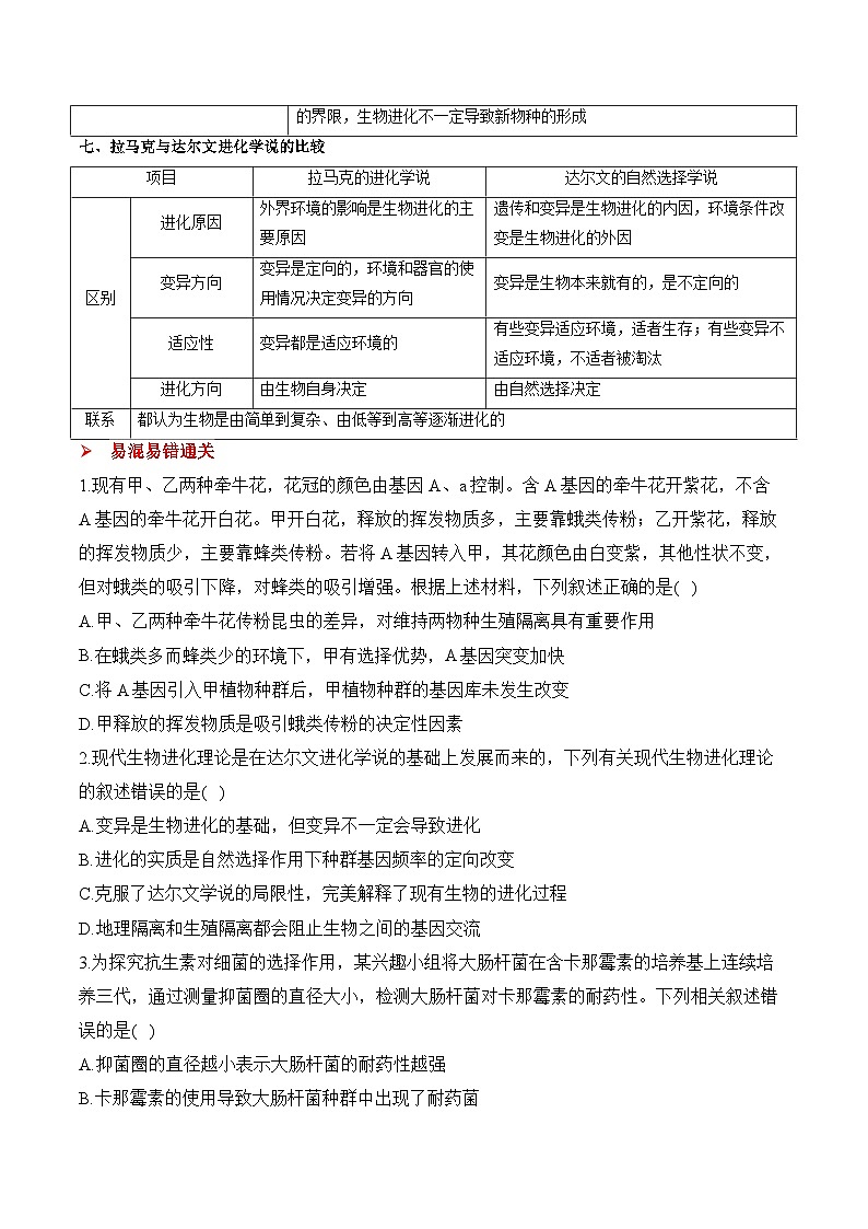 (14)生物的进化——2025届高考生物二轮复习易错重难提升试题学案(含解析)第2页