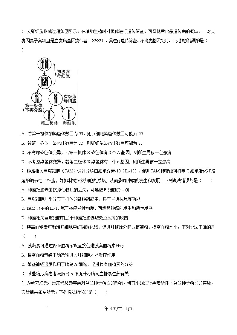 山东省菏泽市2024-2025学年高三上学期生物期末考试生物试题无答案第3页