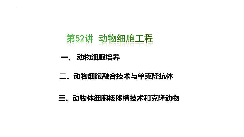 第52讲 动物细胞工程-备战2025年高考生物一轮复习精品课件(新高考通用)第1页