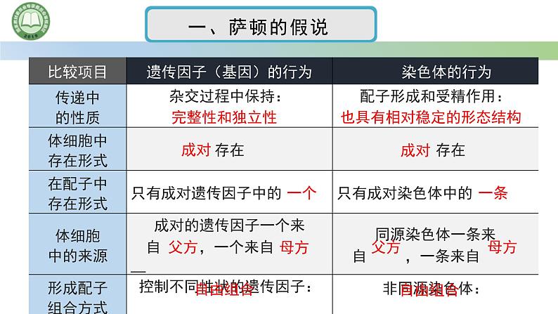 人教版高中生物必修二 2.2基因在染色体上 第1课时 基因在染色体上的实验证据 课件第5页