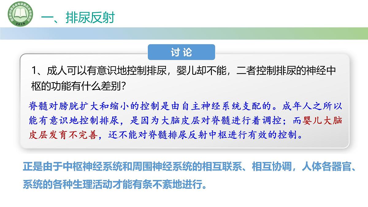 生物人教版(2019)选择性必修1 2.4神经系统的分级调节 第2课时 神经系统对内脏活动的分级调节课件第7页