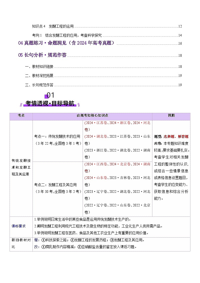 第37讲 传统发酵技术和发酵工程及其应用(讲义)(解析版)第2页