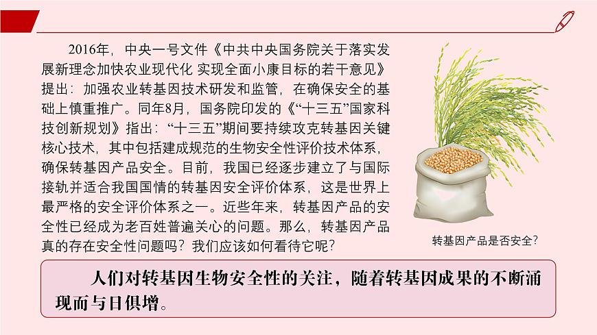 2024-2025學(xué)年高中生物同步備課課件（人教版2019）選擇性必修三4-1轉(zhuǎn)基因產(chǎn)品的安全性第2頁