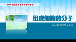 2024-2025学年高中生物同步备课课件（人教版2019）必修一2-2细胞中的无机物