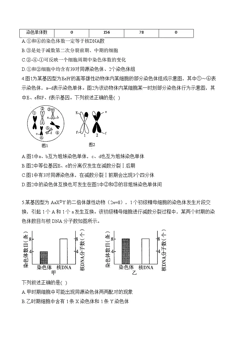 专题5 遗传的细胞学基础(选择题)——2025届高考生物学模块分练【新高考版】(含解析)第2页