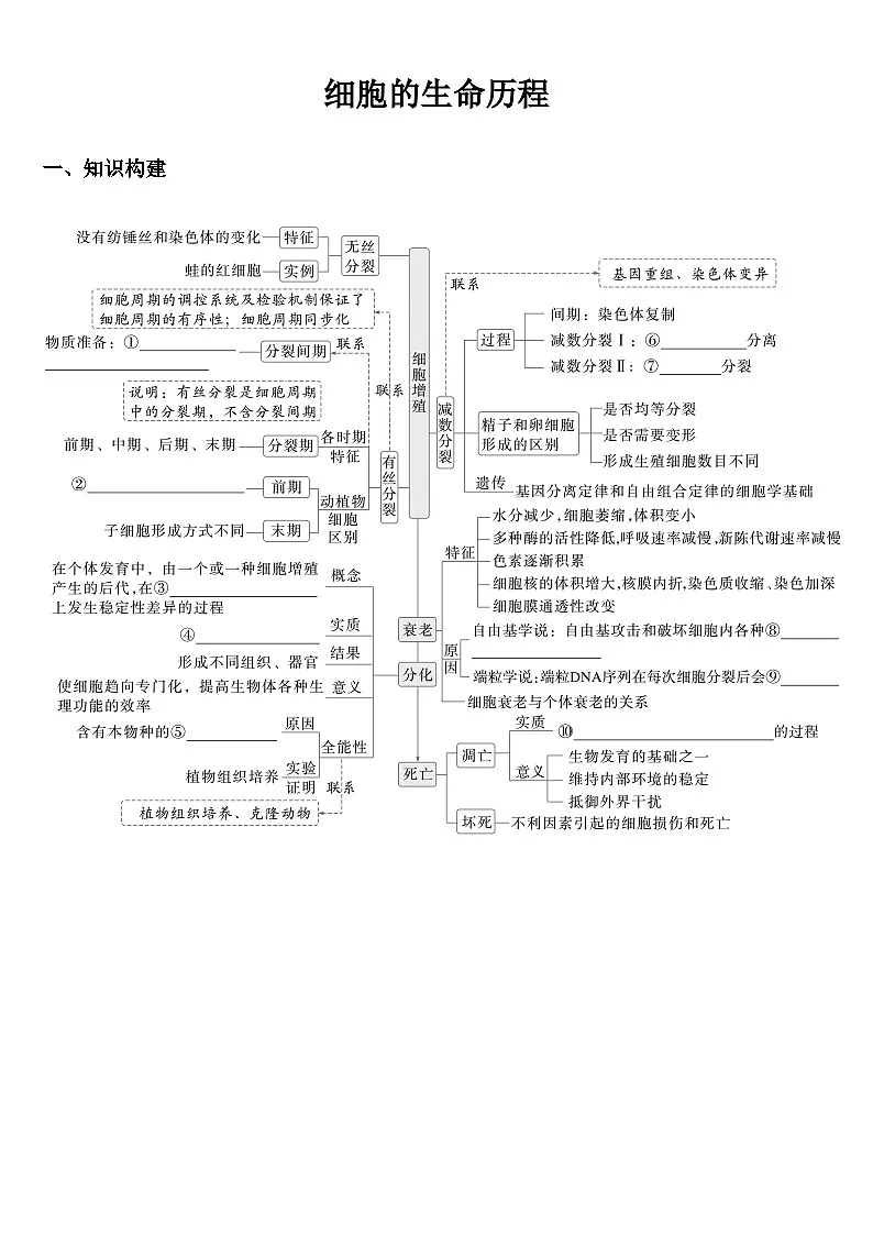 2025高考生物二轮复习微专题讲义:细胞的生命历程第1页