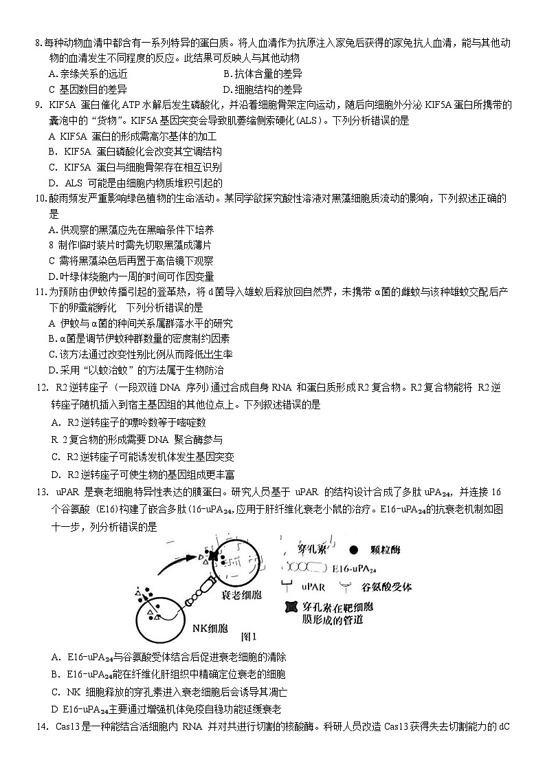 廣東省汕頭市2024-2025學(xué)年高三下學(xué)期第一次模擬考試生物學(xué)試題（含答案）第2頁