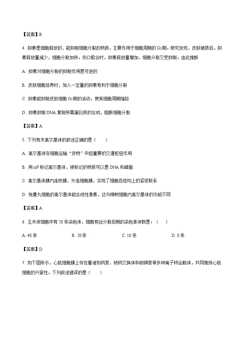 湖南省长沙市重点高中2024-2025学年高一上学期12月月考生物试题含答案第3页