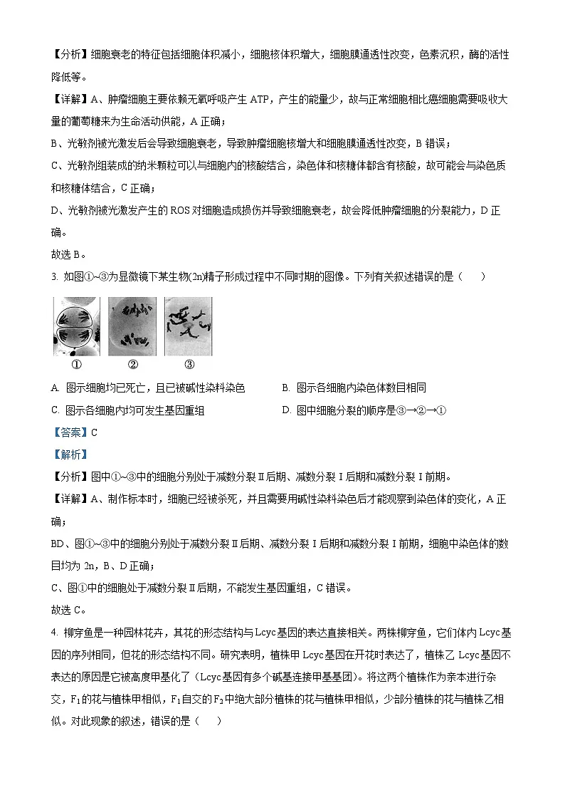 江苏省锡山高级中学2024-2025学年高三下学期2月综合练习生物答案第2页