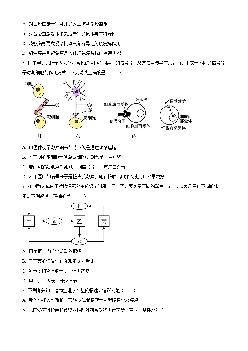 江苏省连云港市2024-2025学年高二上学期期末调研考试生物试题 Word版无答案第3页