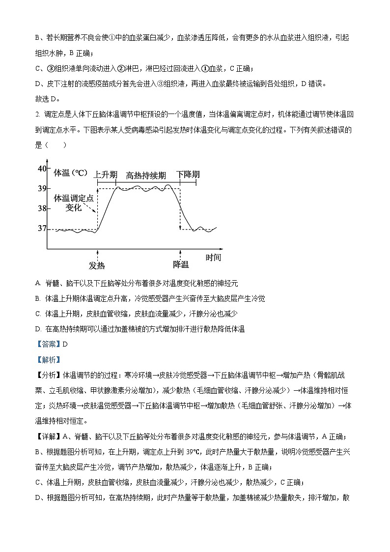 江苏省连云港市2024-2025学年高二上学期期末调研考试生物试题 Word版含解析第2页