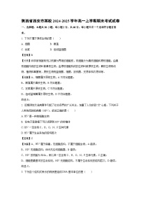 2024~2025学年陕西省西安市某校高一上学期期末考试生物试卷（解析版）