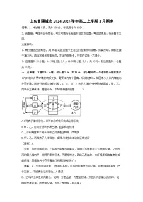 2024~2025学年山东省聊城市高二上学期1月期末生物试卷（解析版）