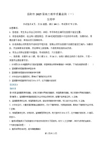 湖南省岳阳市2024—2025学年高三上学期质量监测(一)生物试题 Word版含解析