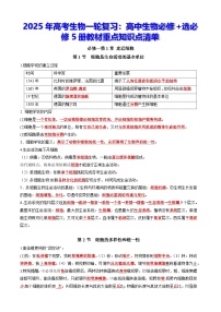 2025年高考生物一轮复习:高中生物必修+选必修5册教材重点知识点清单