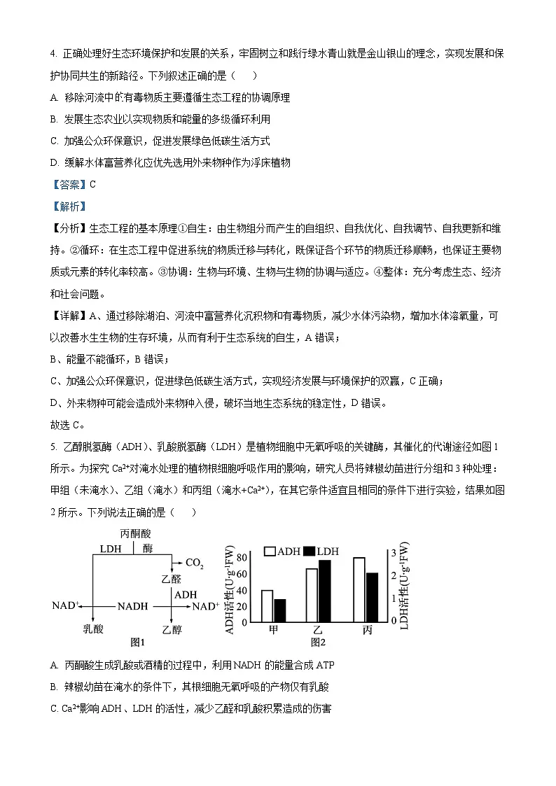 2025届湖南省长沙市望城区长沙市望城区第一中学一模生物试题(解析版)第3页
