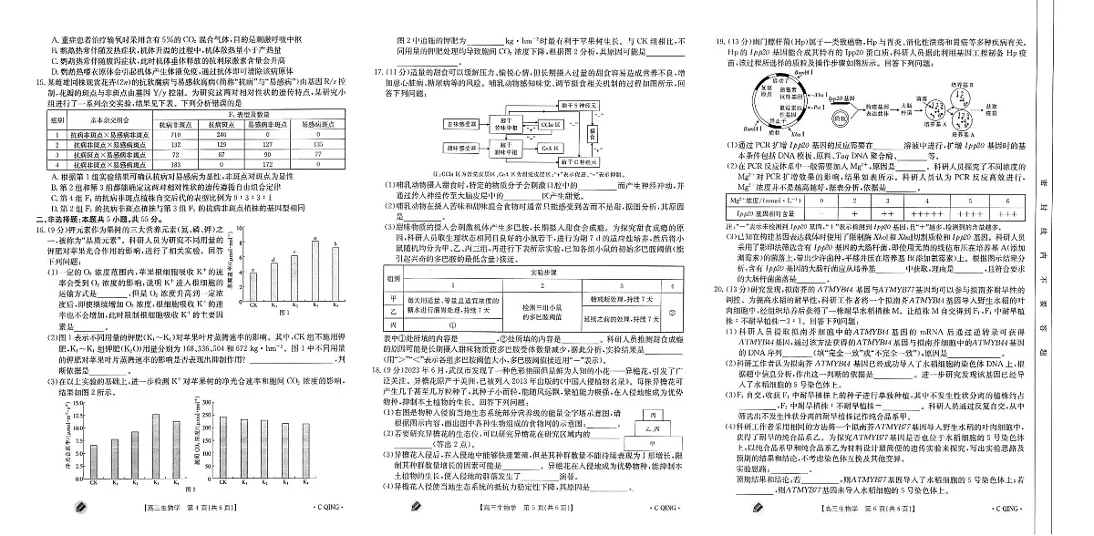 2024届重庆市高三上(9月联考)-生物试题(含答案)第2页
