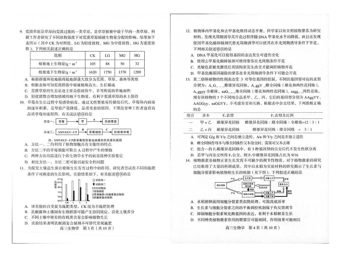 2024届福建省龙岩市高三下学期3月份质量检测一模-生物试卷(含答案)第2页