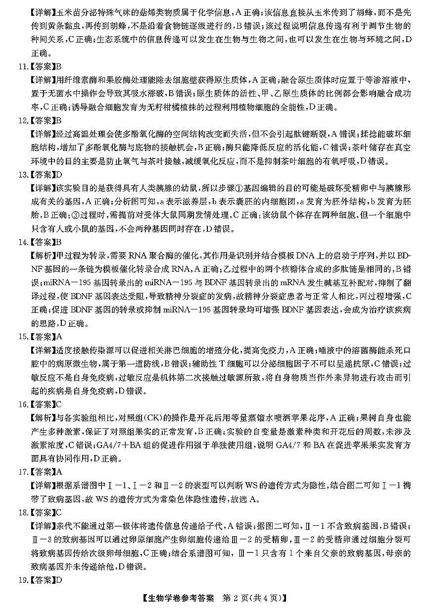 生物答案第2页