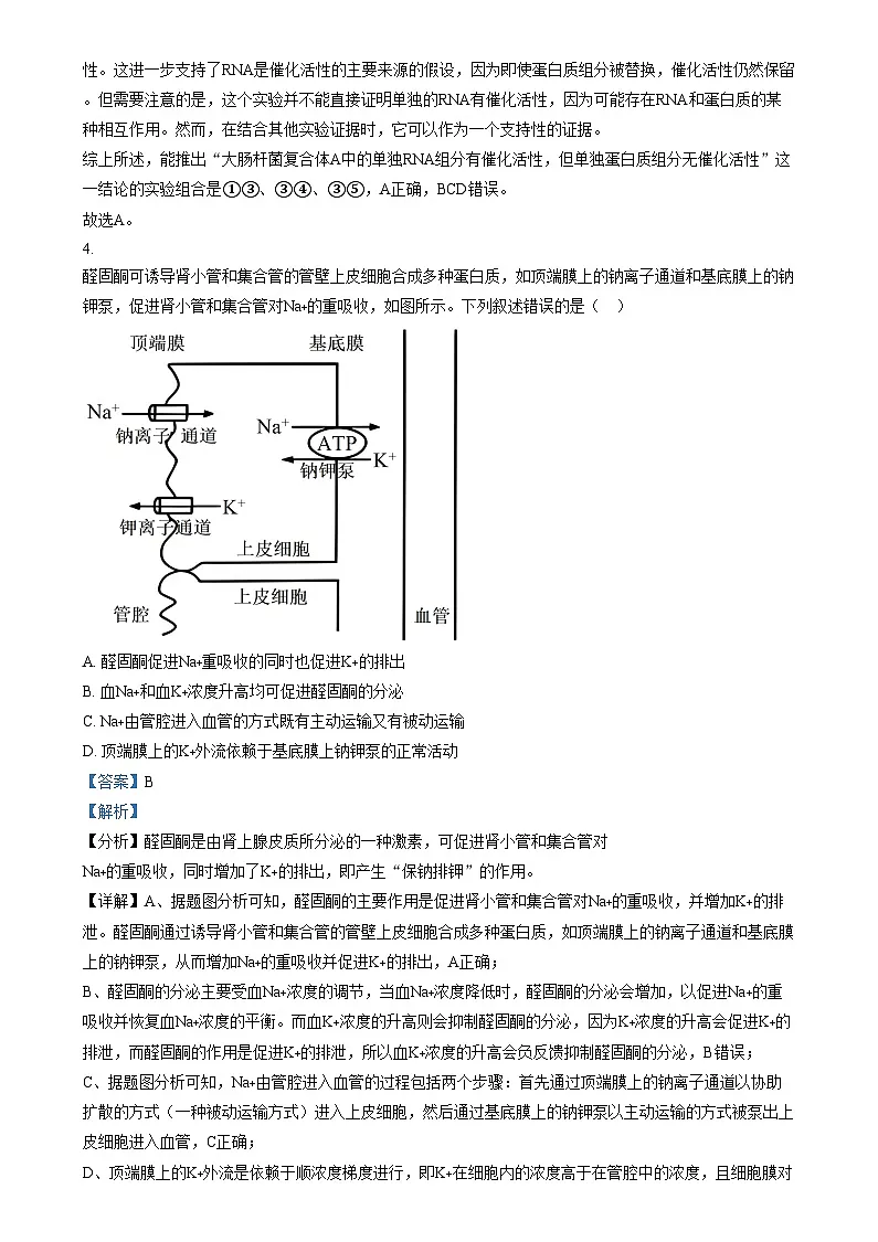 2025年1月普通高校适应性测试河南生物 Word版含解析第3页