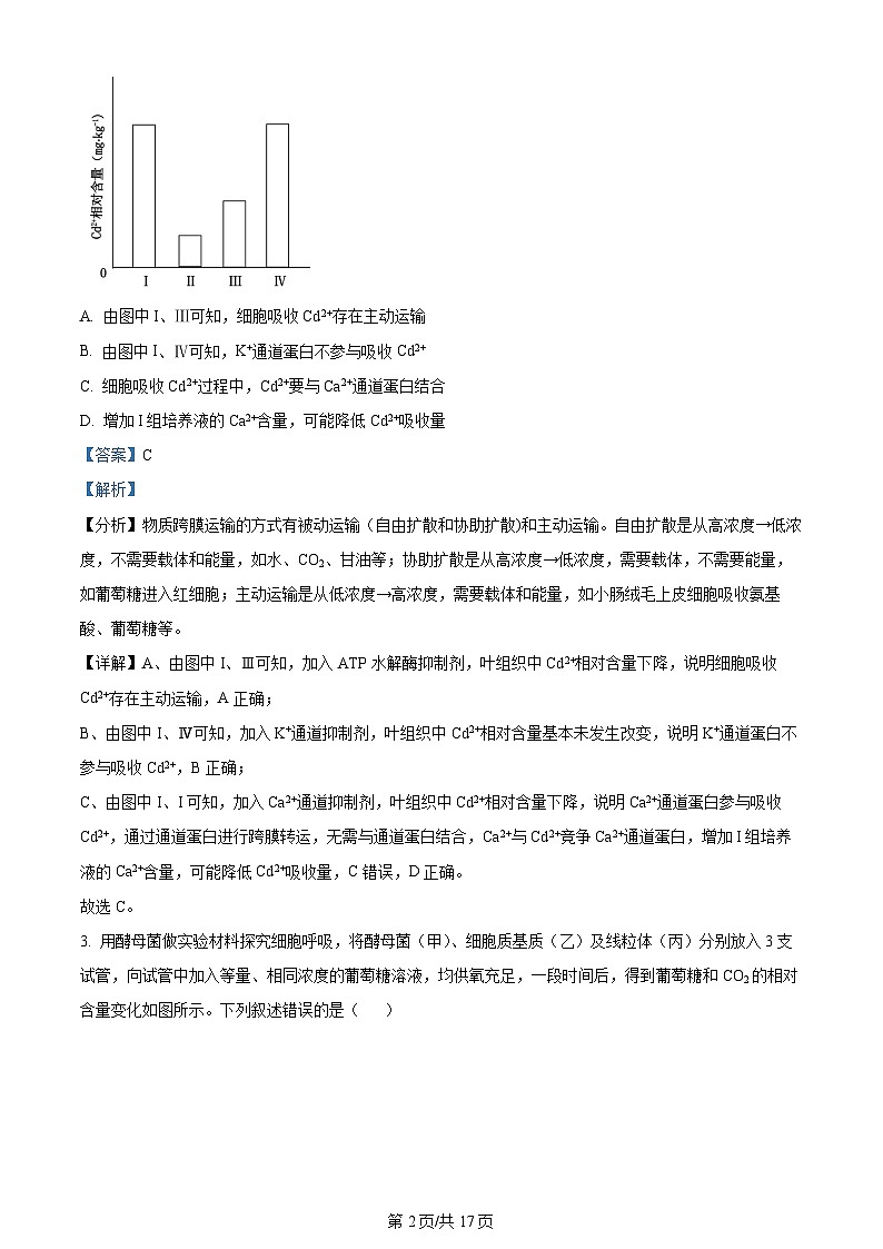 【九省联考】2024年1月普通高等学校招生考试适应性测试生物试题(贵州版) Word版含解析第2页