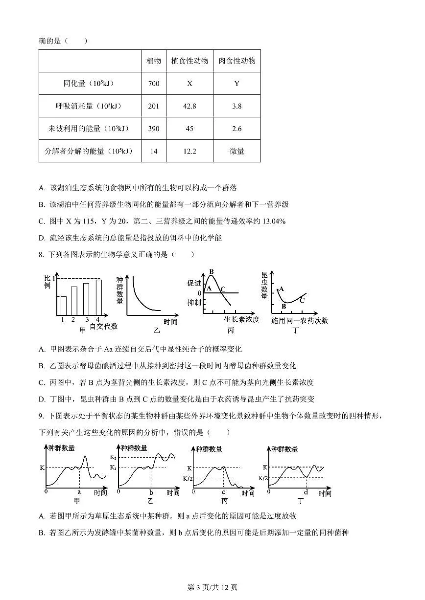 2024届广东省六校高三上学期第三次联考试卷-生物试题(含答案)第3页